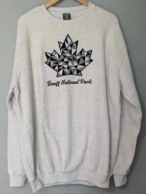 River Wear Banff National Park Heathered Gray‎ Crewneck Sweatshirt Canadiana